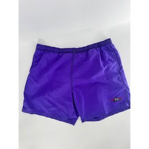 Quiksilver Swim Shorts Mens 34 Purple Vntg USA Silver Board Shorts Nylon 90s Y2K